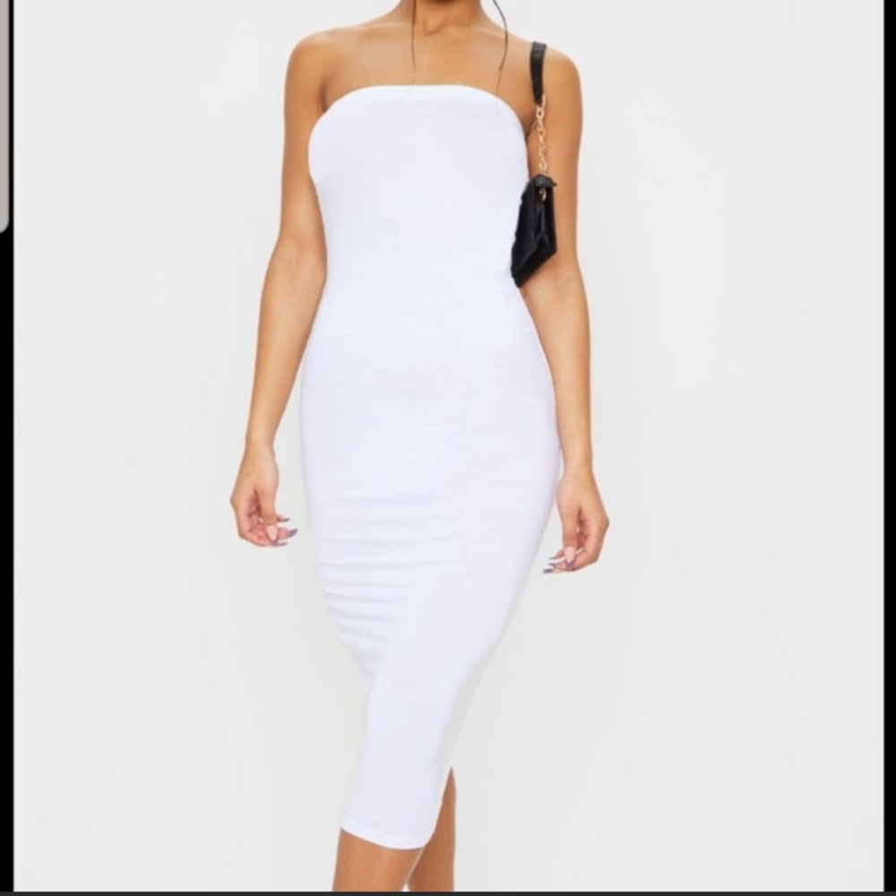 White PLT Tube Dress 😍